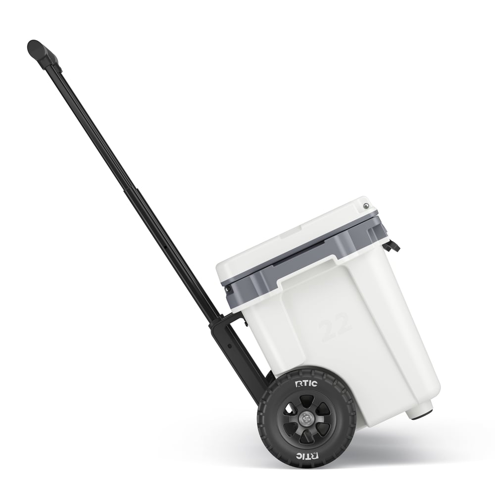 RTIC Outdoors - 22 QT Ultra-Light Wheeled Cooler - White & Grey - Image 7