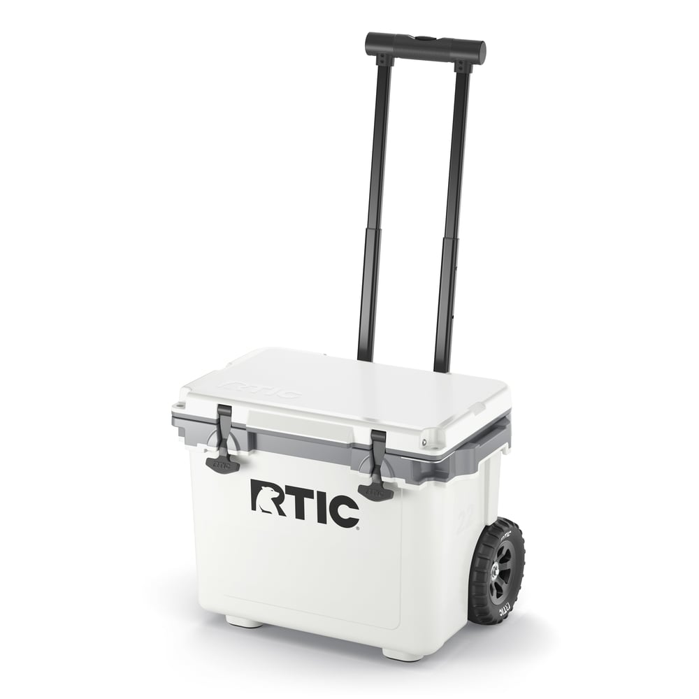 RTIC Outdoors - 22 QT Ultra-Light Wheeled Cooler - White & Grey - Image 4