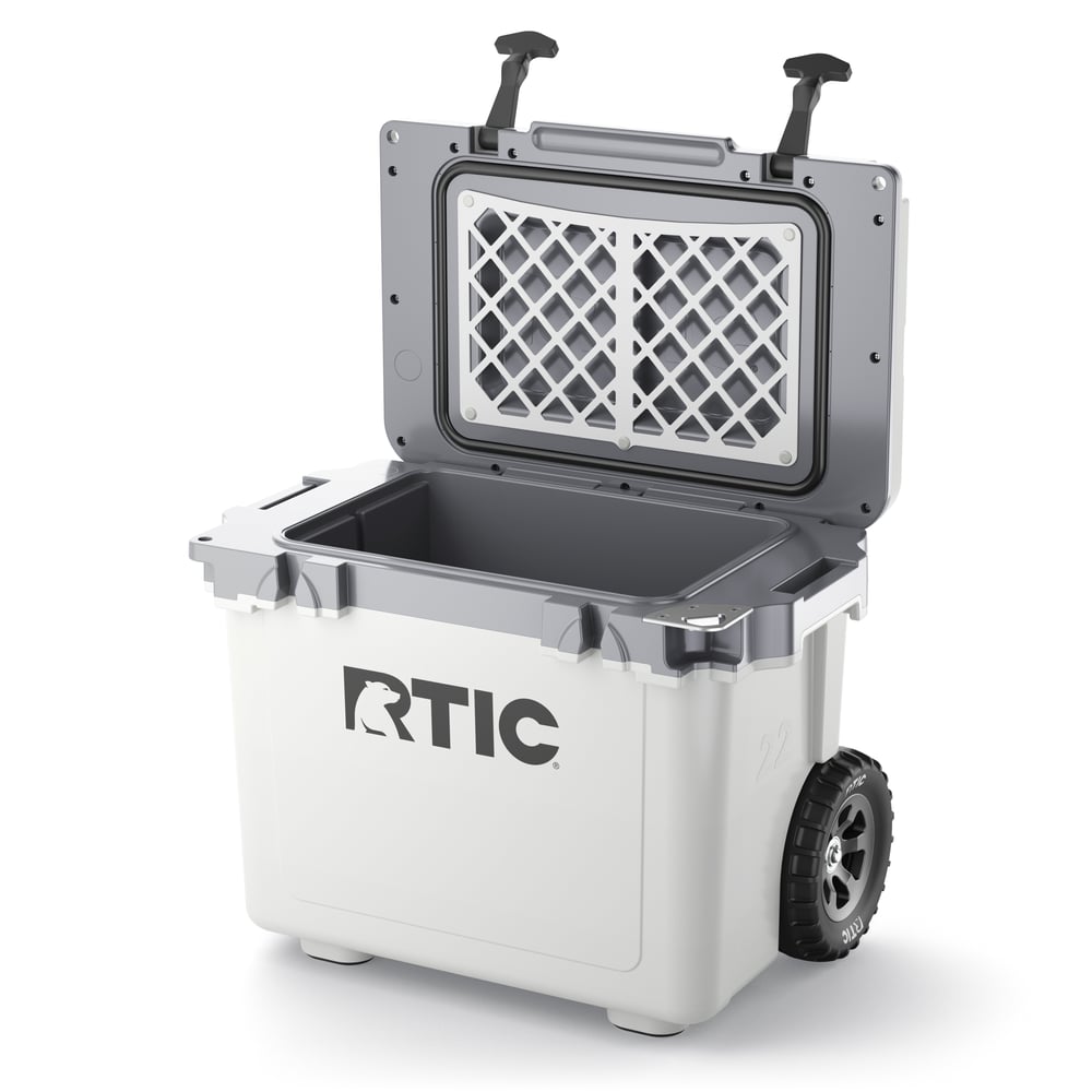 RTIC Outdoors - 22 QT Ultra-Light Wheeled Cooler - White & Grey - Image 6