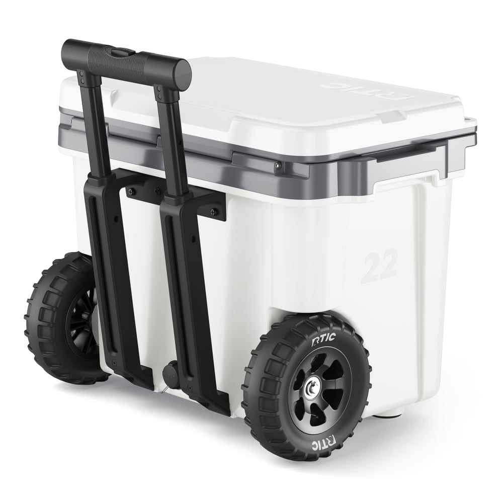 RTIC Outdoors - 22 QT Ultra-Light Wheeled Cooler - White & Grey - Image 2