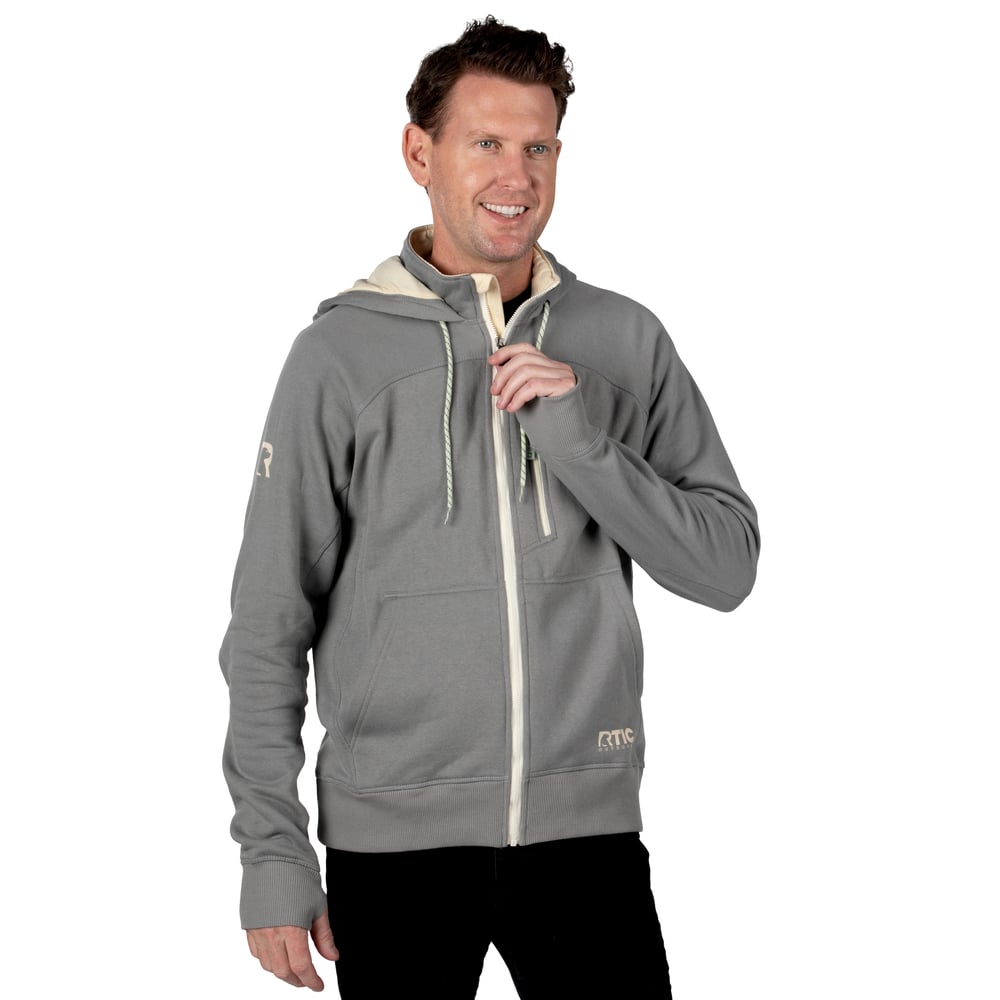 RTIC Outdoors - Men's Water-Repellent Full-Zip Hoodie-Granite - Image 6