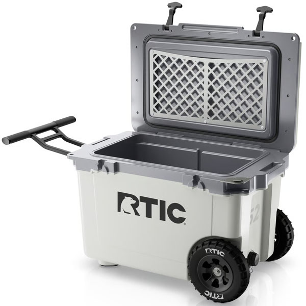 RTIC Outdoors - 52 QT Ultra-Light Wheeled Cooler - White & Grey - Image 4