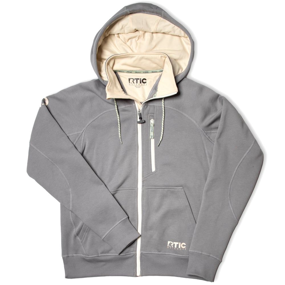 RTIC Outdoors - Men's Water-Repellent Full-Zip Hoodie-Granite - Image 2