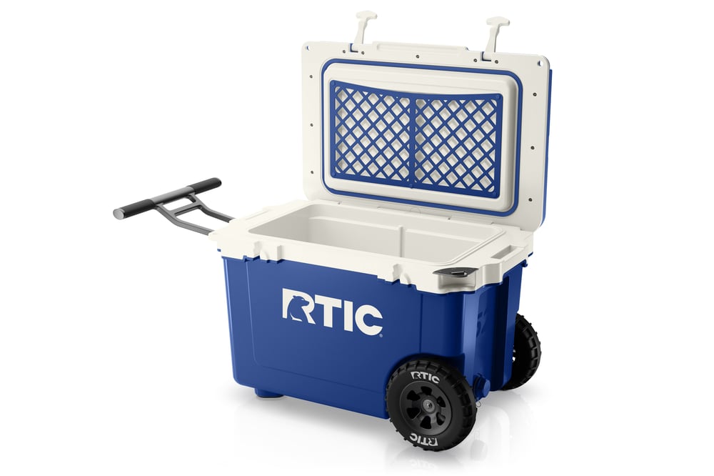 RTIC Outdoors - 52 QT Ultra-Light Wheeled Cooler - Cobalt & White - Image 3