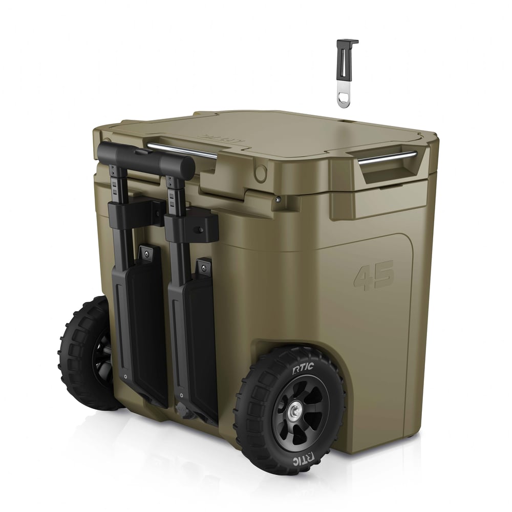 RTIC Outdoors - 45 QT Ultra-Tough Wheeled Cooler - Olive - Image 9