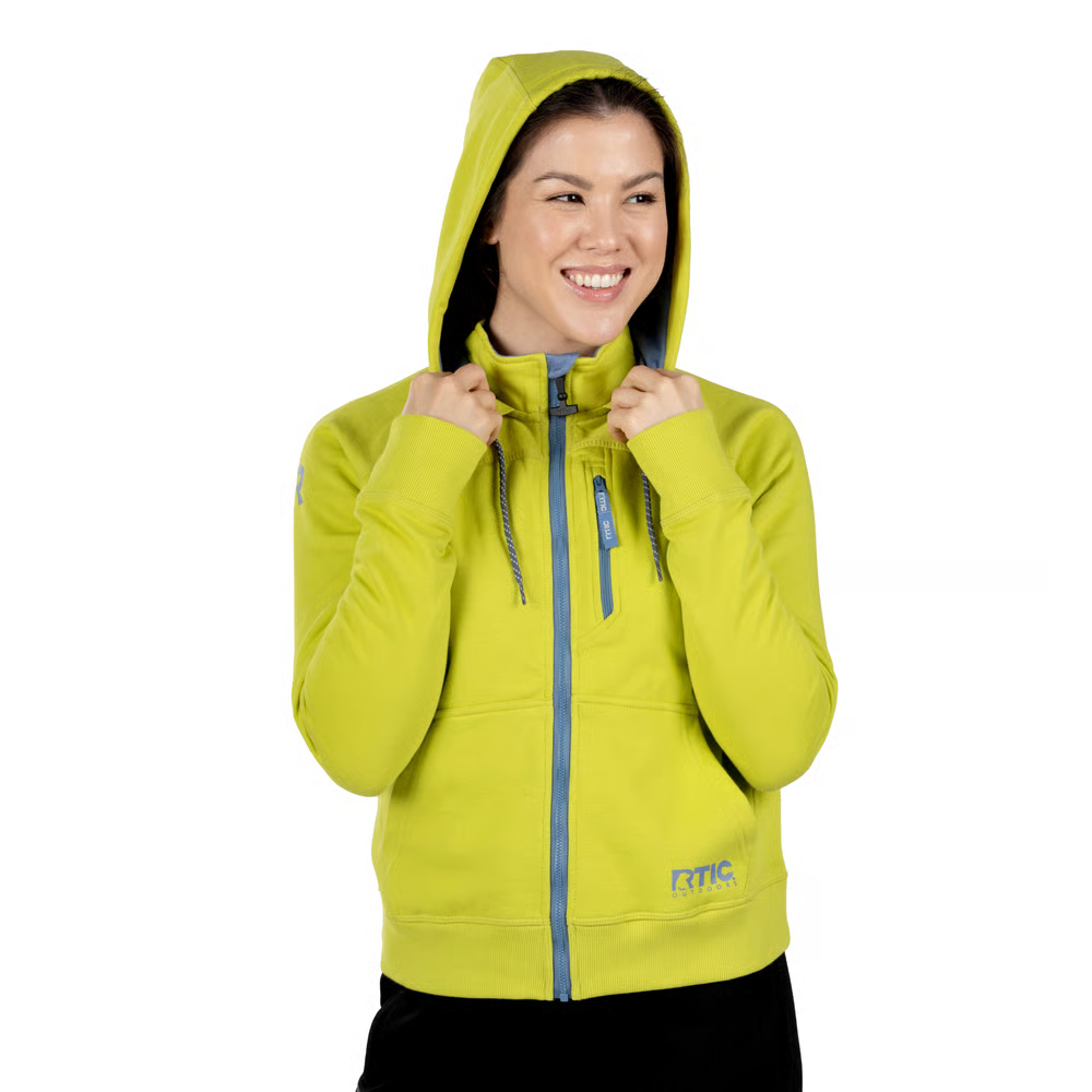RTIC Outdoors - Women's Water-Repellent Full-Zip Hoodie- Green Apple - Image 5